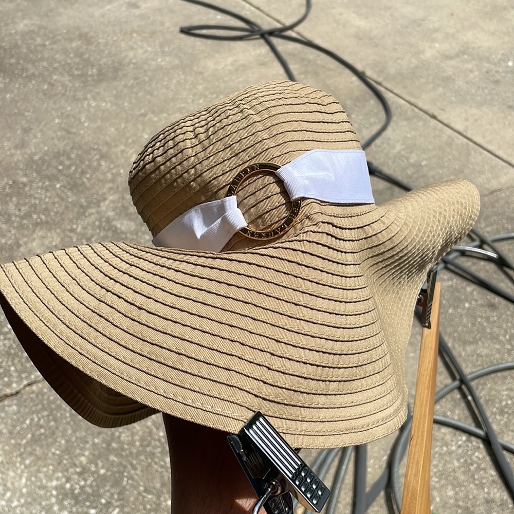 Lauren Ralph Lauren Sun Wide Brim Hat Sz M EUC - Picture 5 of 5